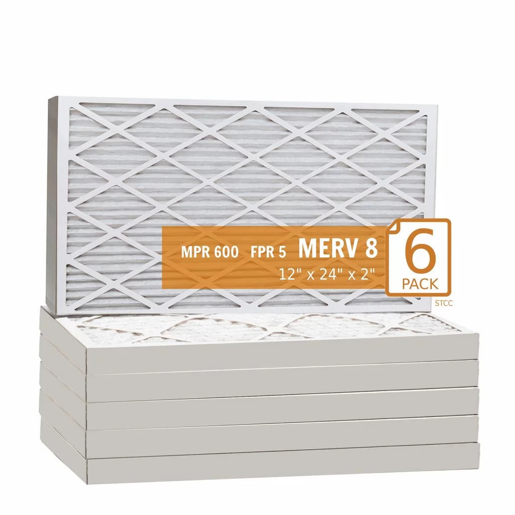 12x24x2key pleat purolator air filter - merv 8 (6 pack)