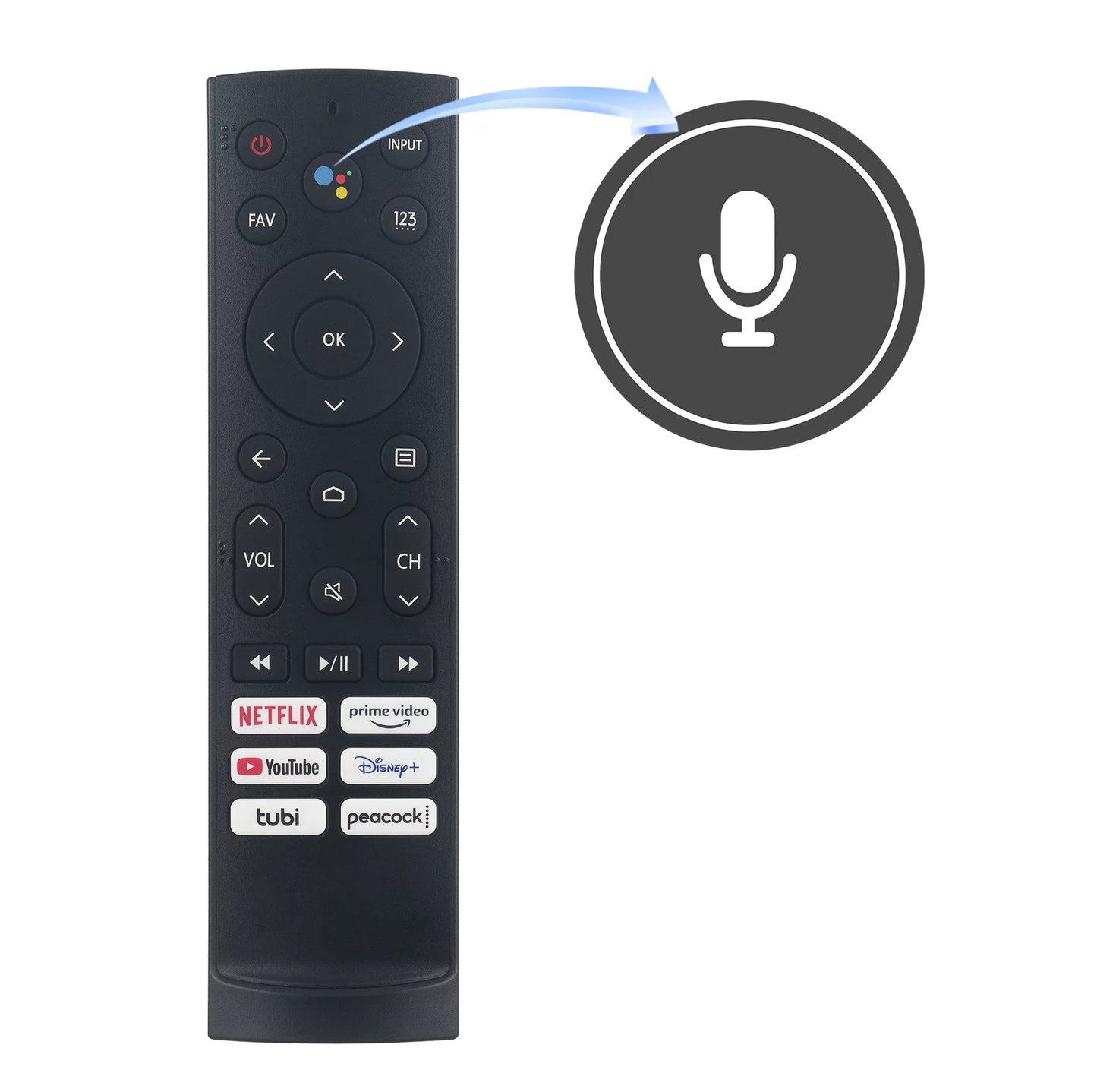 Erf3a90 voice replacement remote control compatible with hisense google oled tv 43a6h ‎50a6h 75u7h 55u7h 65u7h