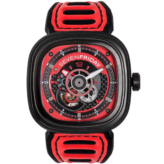 Sevenfriday p3b-06 men's racing team black and red dial watch