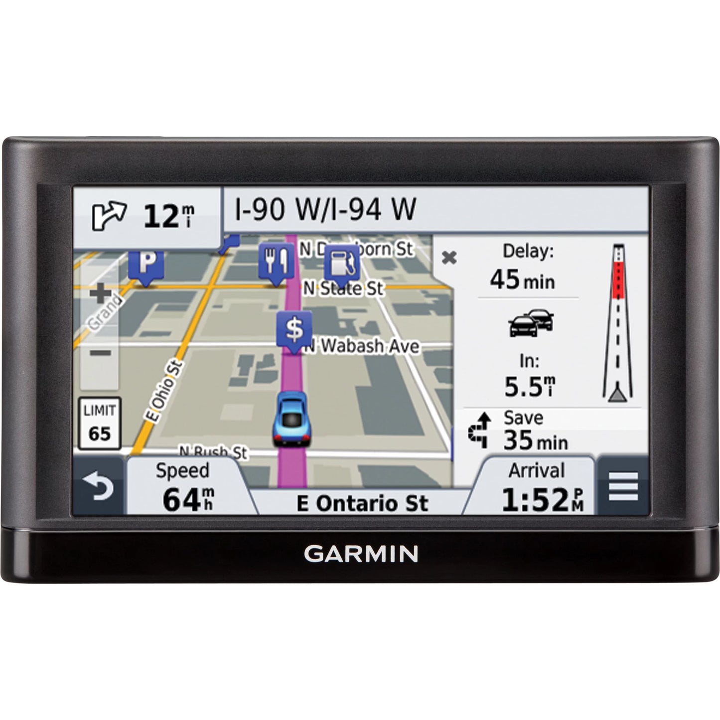 Garmin nuvi 55lmt5" gps navigation system with lifetime maps and traffic