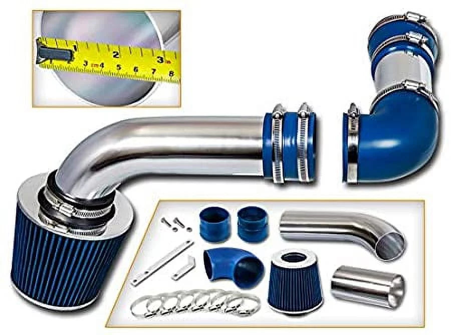 Rtunes racing cold air intake kit + filter combo blue compatible for 88-89 pontiac firebird 5.0l & 5.7l