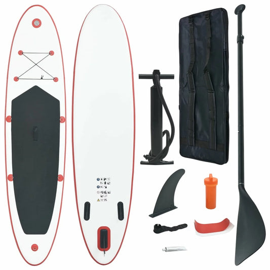 Andoer inflatable paddleboard set red and white