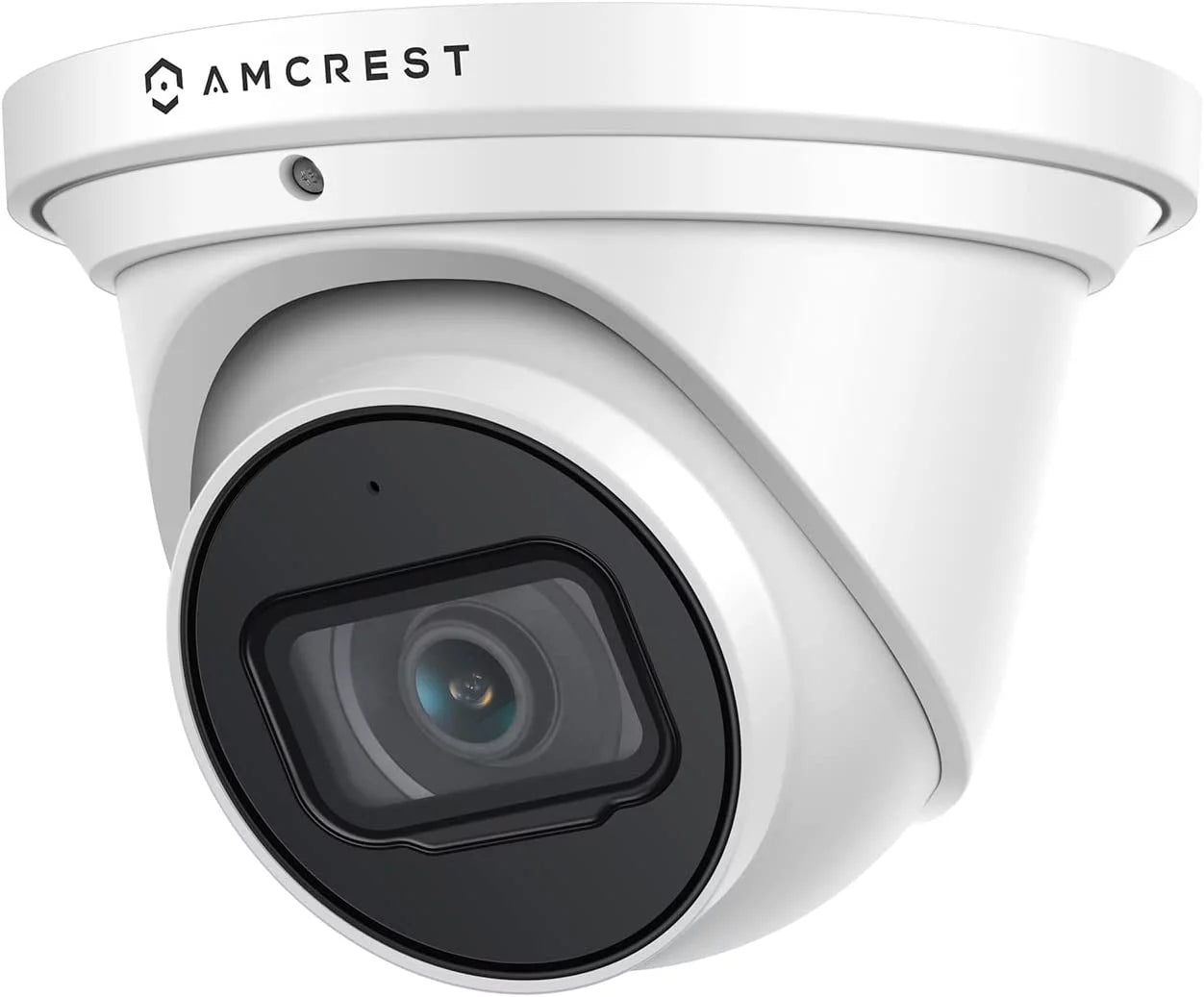 Amcrest 4k poe camera ai human/vehicle detection, ultrahd 8mp outdoor security turret poe ip camera, 3840x2160, wide angle, ip67 weatherproof, microsd, built in mic, white (ip8m-t2669ew-ai) (used)