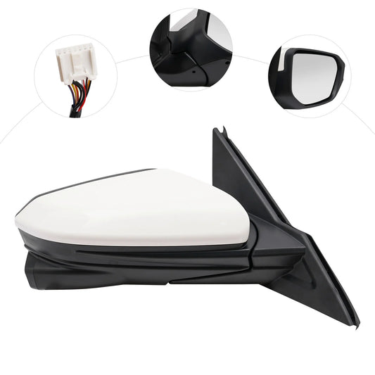 Right side mirror power heated view camera fit 2016-2020 honda civic sedan white