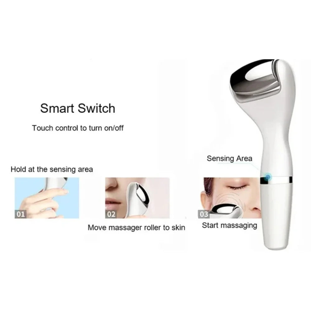 Touchbeauty anti-aging face body massager with stainless steel roller