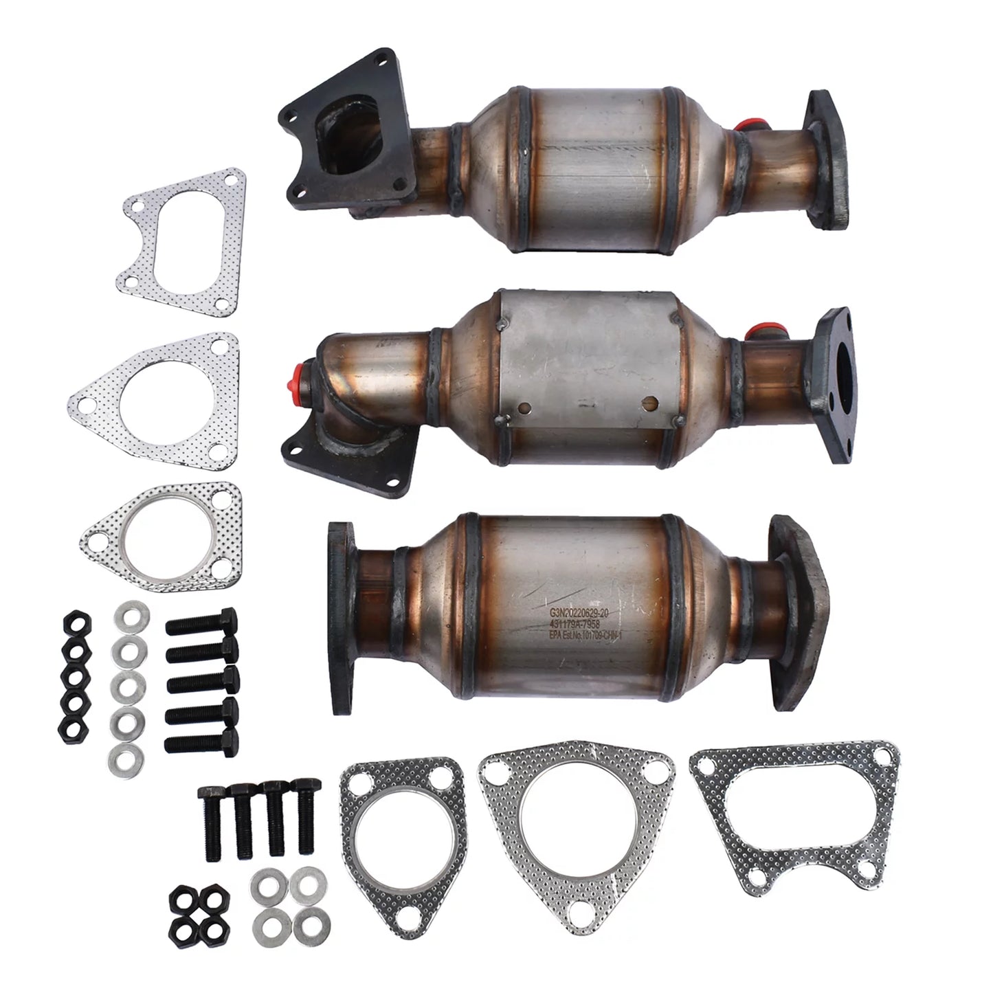 Geluoxi catalytic converters set replacement for 2005-2008 honda pilot 3.5l 45106-45107-45108