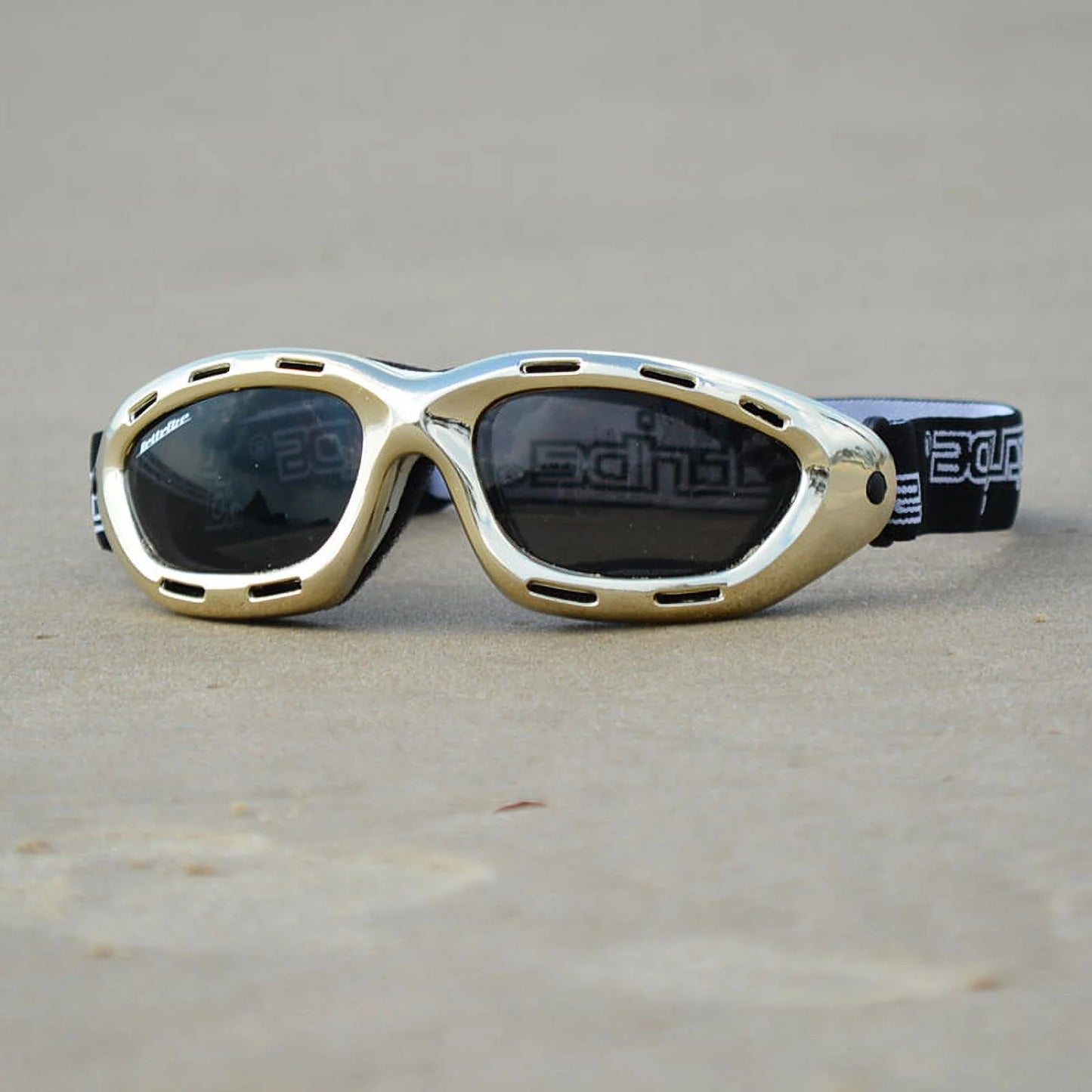 Vented floating jet ski goggles |  gold frame / smoke tint lens | jettribe classic series | adult size