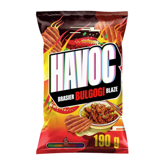 Havoc brasier bulgogi blaze chips, korean bbq with ginger & garlic, 190g/6.6 oz. bag