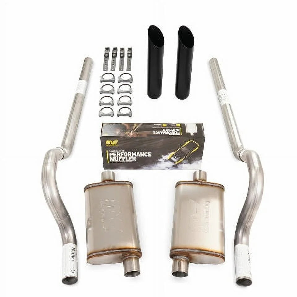 62-74 mopar b body car 2.5" dual exhaust kit magnaflow stainless rear exit bw