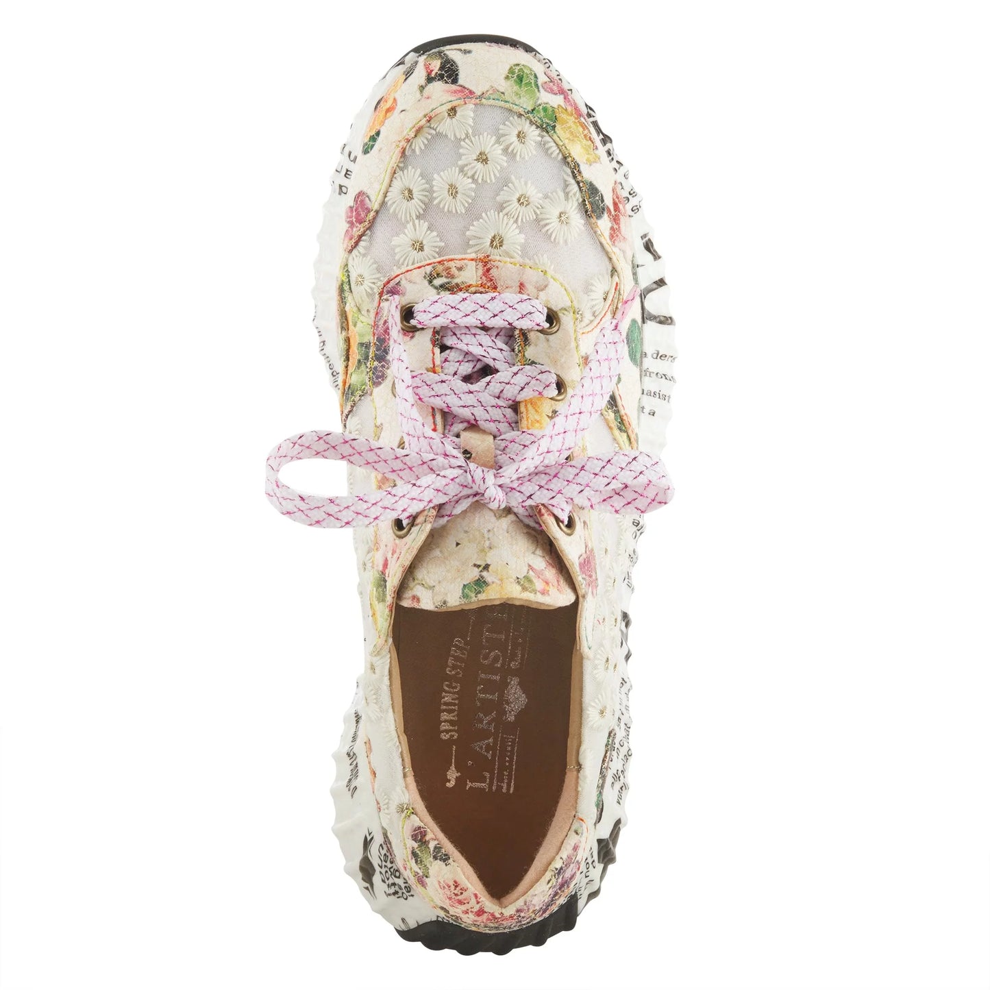 Spring step l'artiste women's daisymae fashion sneaker beige multi eu 35 / us 5