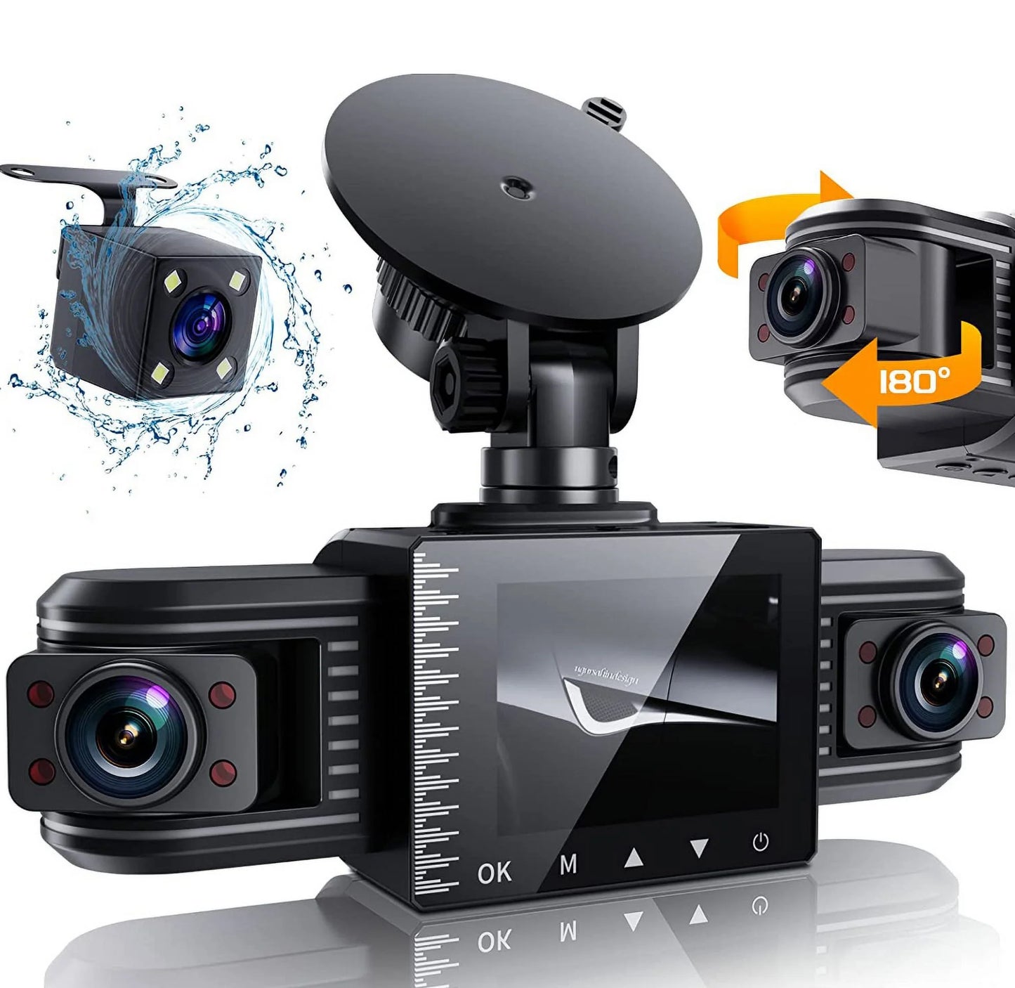 F30 hd dual lens car camera vehicle dvr dash cam video recorder