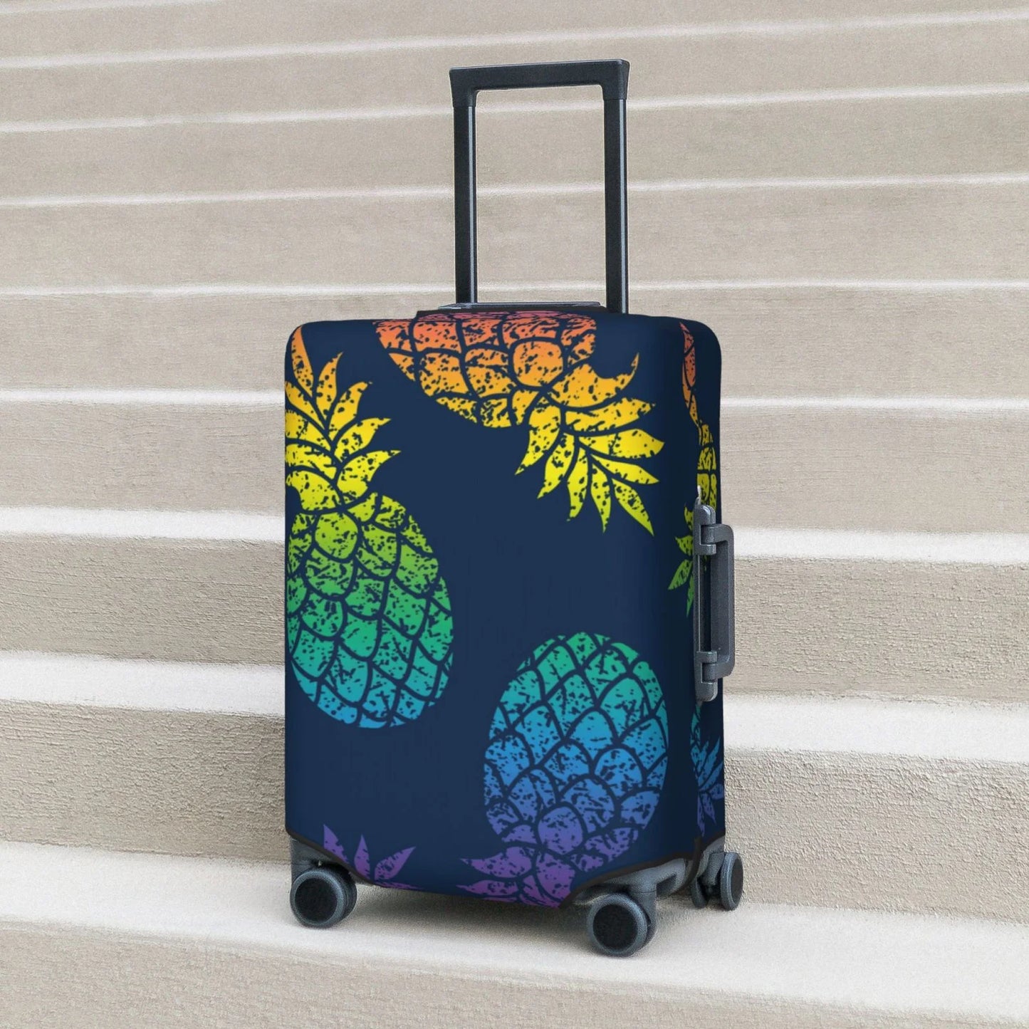 Ocsxa travel dust-proof suitcase cover abstract bright pineapple fruit retro print luggage cover protector for 18-32inch