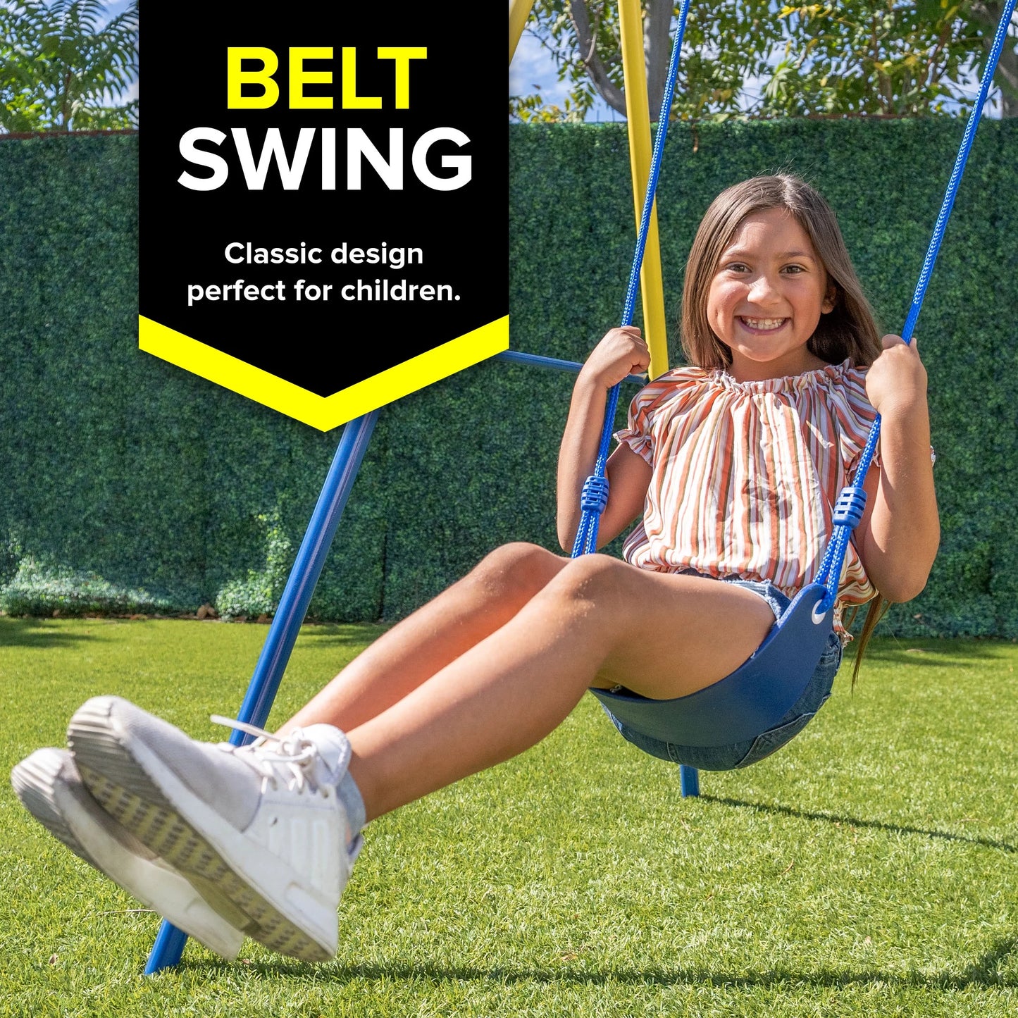 Sportspower swing and saucer swing metal set with heavy duty a-frame, holds up to 300 lb.