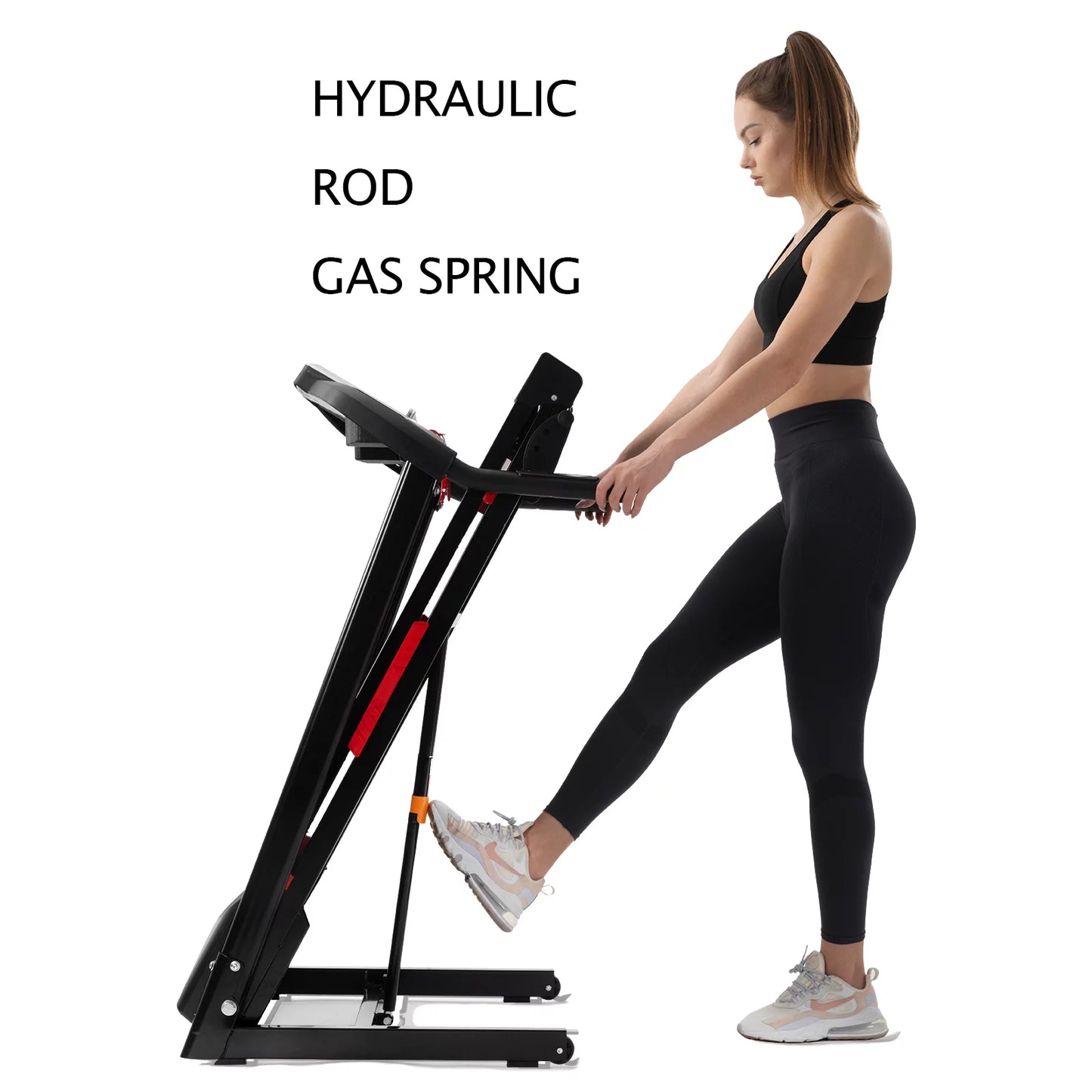 Pouseayar folding treadmills for home - 3.5hp portable foldable with incline, black