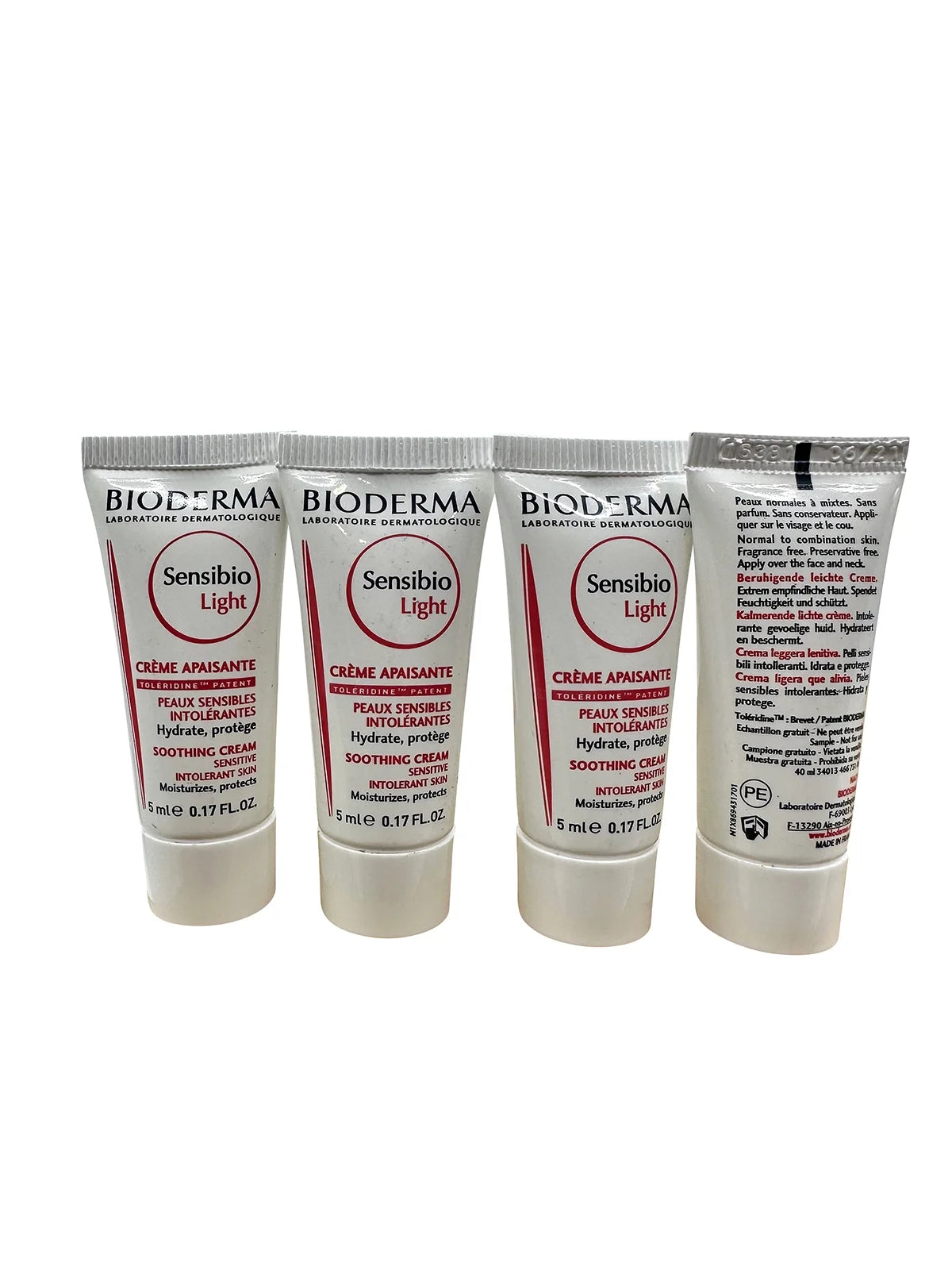 Bioderma sensibio light soothing cream sensitive & intolerant skin 0.17 oz set of 4