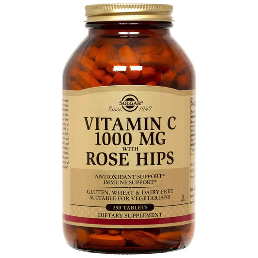 Solgar vitamin c with rose hips 1000 mg - 250 tablets