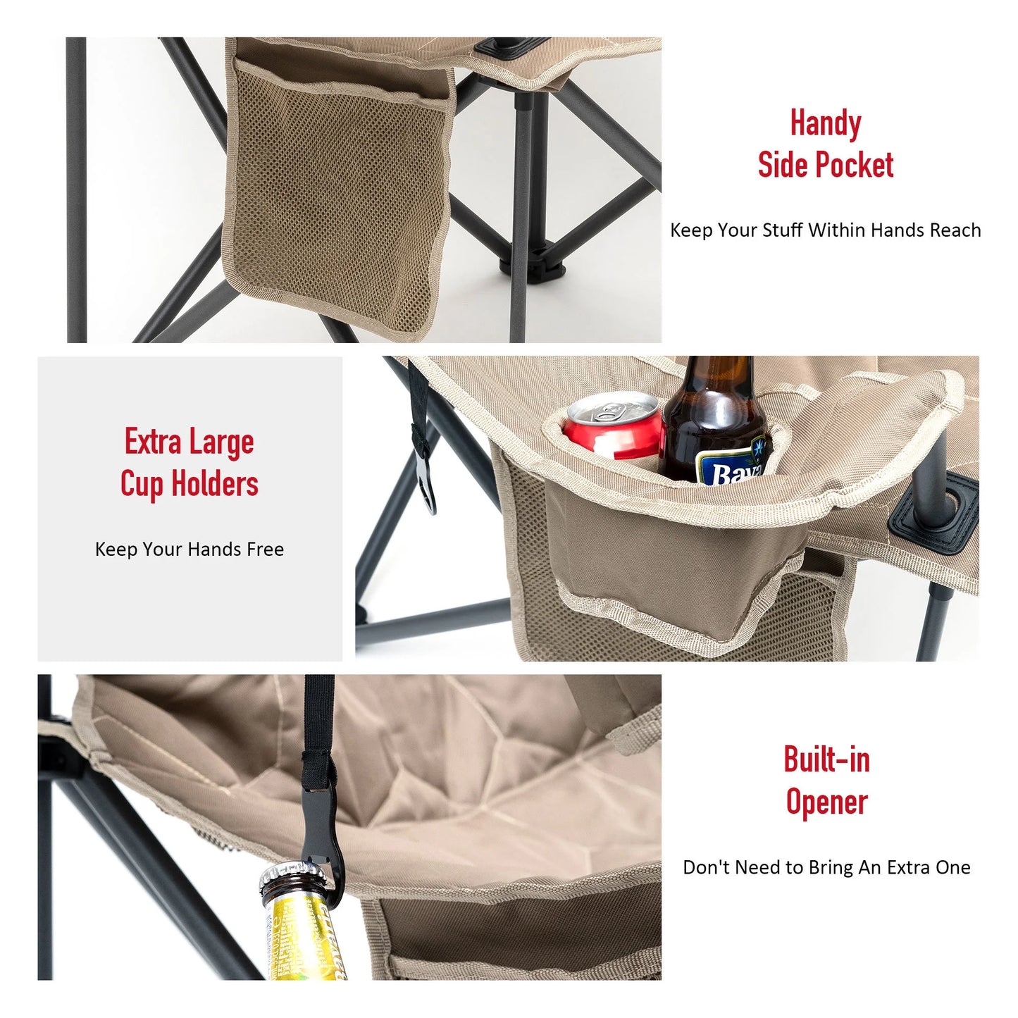 Oversized folding camping chair - 12.13 - experience comfort and style on all your outdoor adventures!