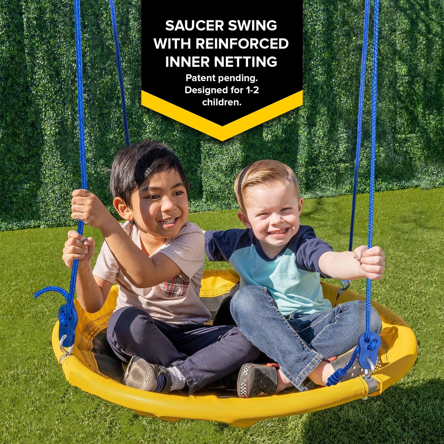 Sportspower swing and saucer swing metal set with heavy duty a-frame, holds up to 300 lb.