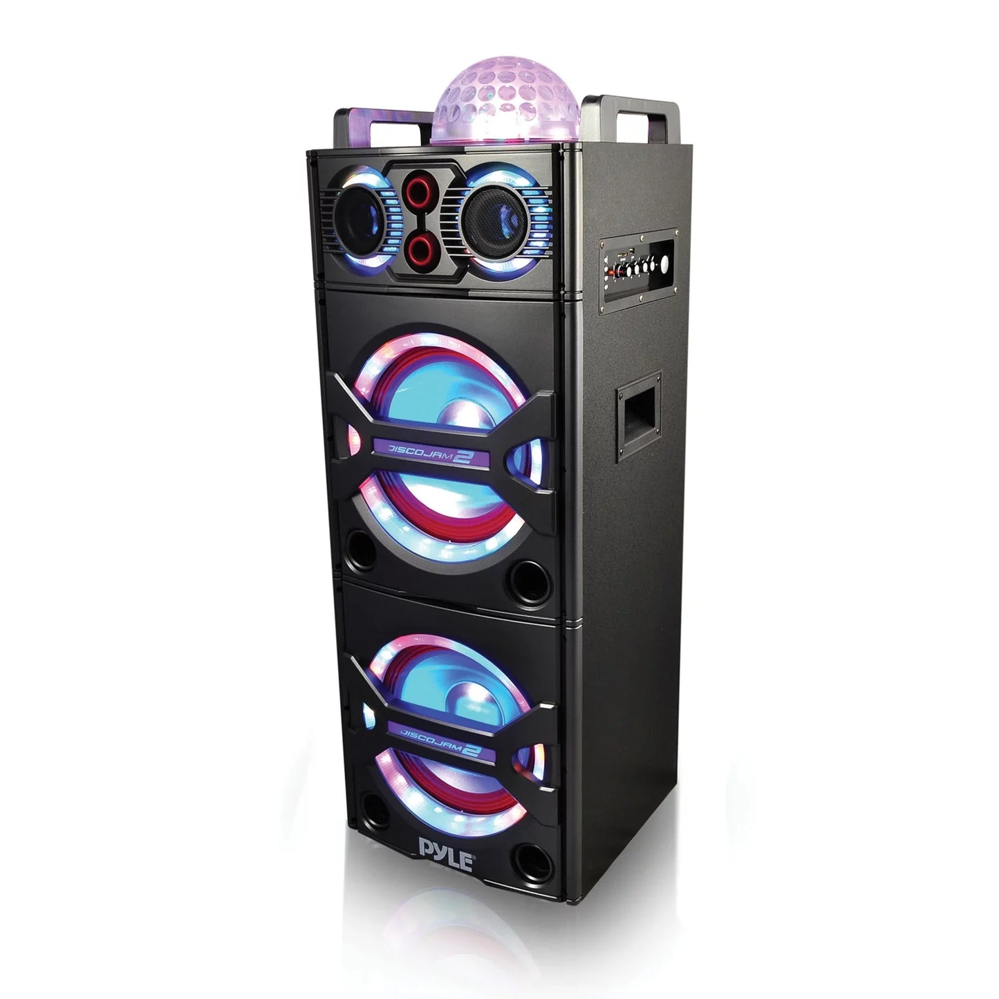 Pyle psufm1043bt portable bluetooth speaker system with flashing party lights