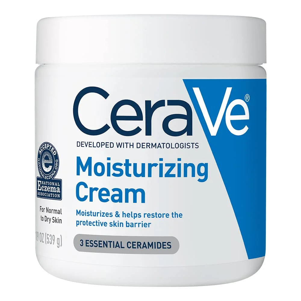 Cerave moisturizing cream | body and face moisturizer for dry skin | body cream with hyaluronic acid and ceramides | hydrating moisturizer | fragrance free non-comedogenic | 19 ounce