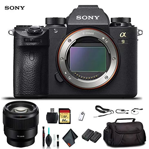 Sony alpha a9 mirrorless camera ilce9/b with sony fe 24-70mm lens, soft bag, additional battery, 64gb memory card, card reader , plus essential accessories