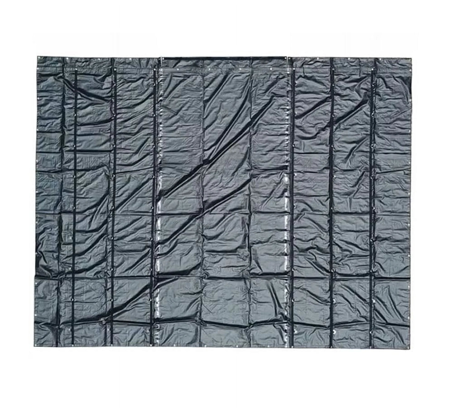 24' x 18' black steel tarp for heavy duty truck cargo - 14 oz vinly lightweight flatbed tarps with 8' drop - waterproof tarp for trailers to protect cargo from wind, rain, snow and sun