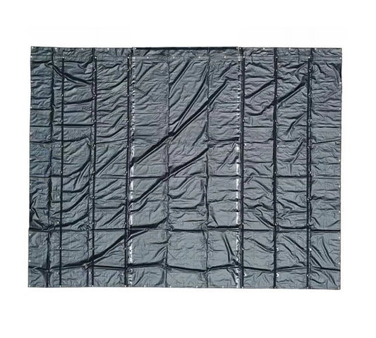 24' x 18' black steel tarp for heavy duty truck cargo - 14 oz vinly lightweight flatbed tarps with 8' drop - waterproof tarp for trailers to protect cargo from wind, rain, snow and sun