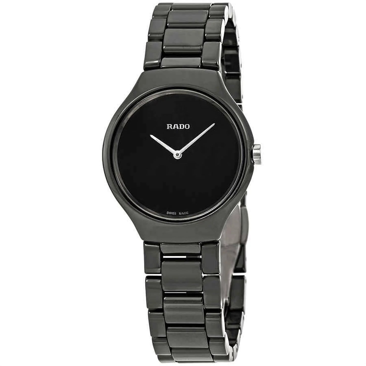 Rado true thinline black dial ladies watch r27742192