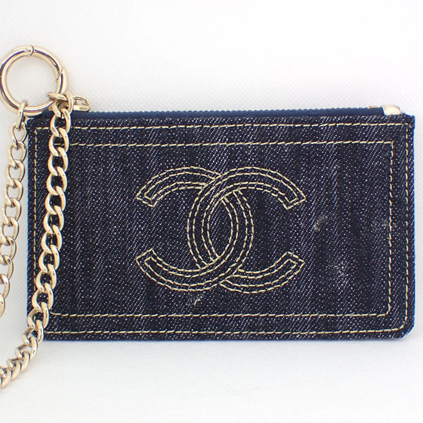 Pre-owned chanel chanel sparkling chain pouch coin case (good)