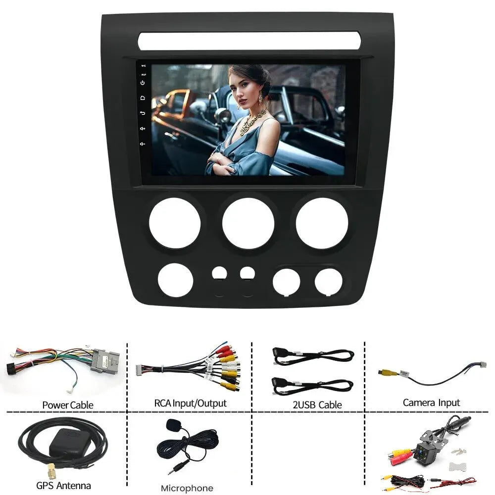 9" 1280*720 ips 2+32gb android 13 apple carplay car stereo radio gps navi fit hummer h3 2005-2010