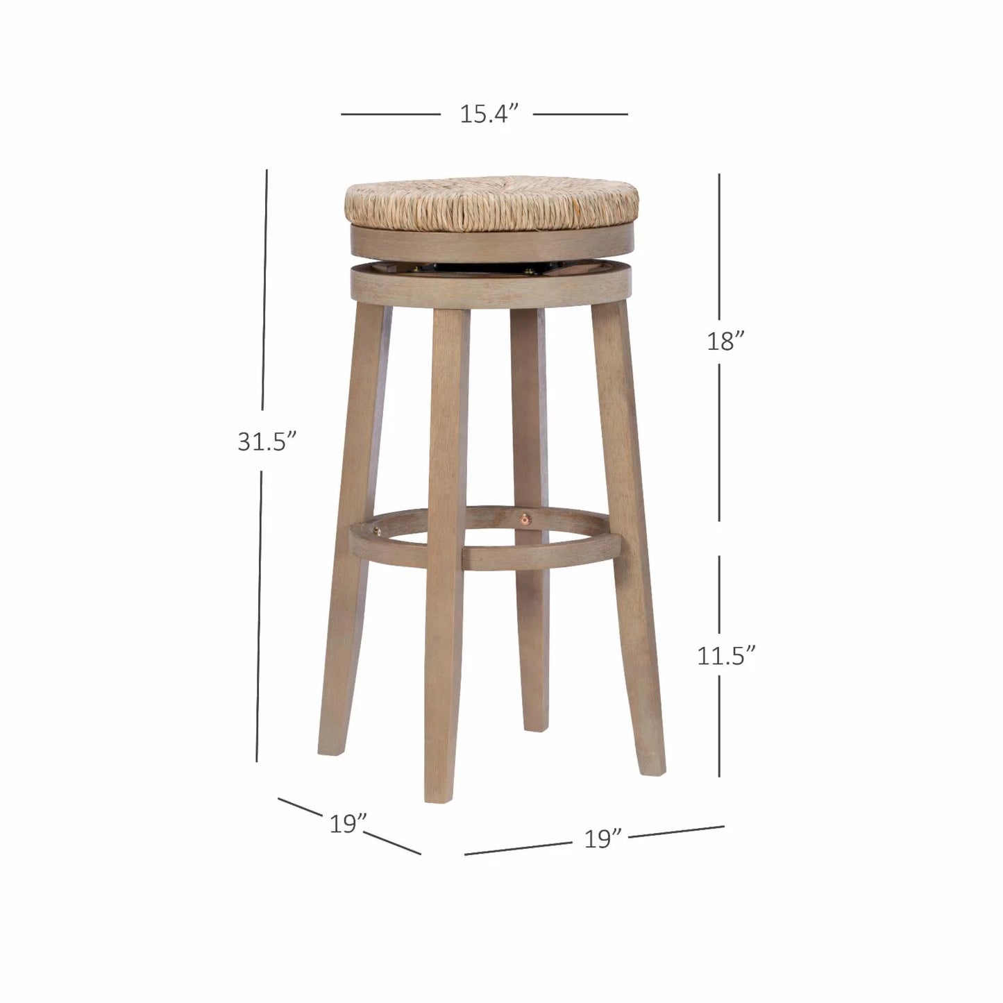 Powell morgan 31 in. swivel bar stool - natural with natural rush