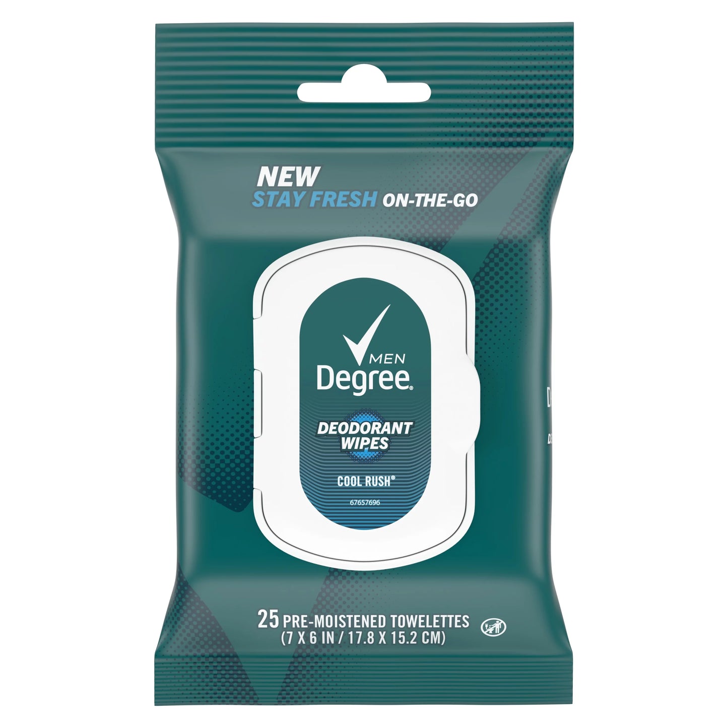 Degree men on-the-go deodorant wipes cool rush 25ct