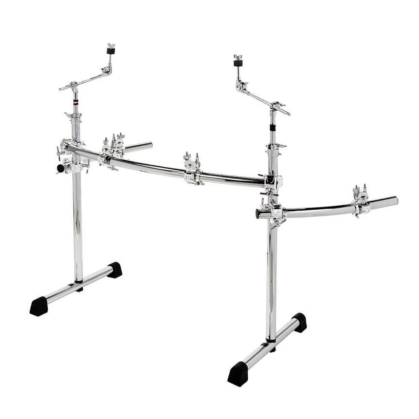 Chrome series power rack system with wings and boom arms