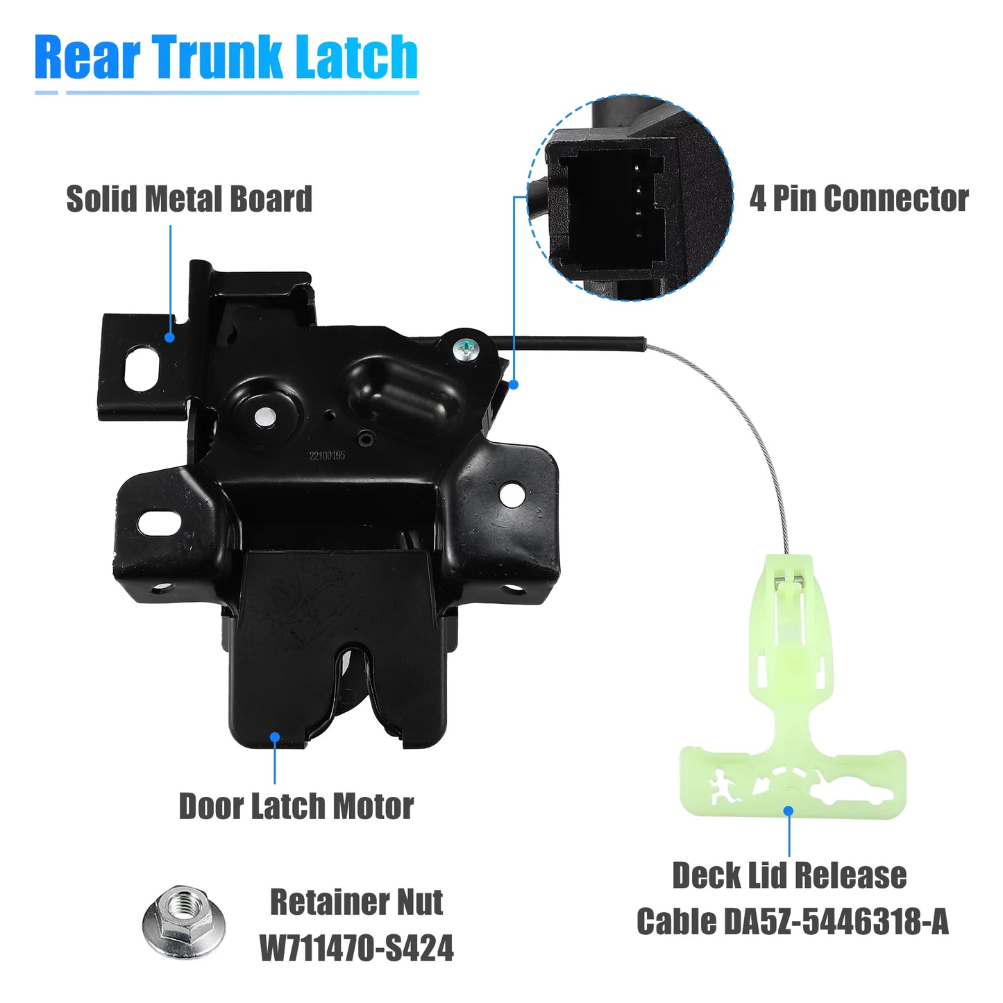 Unique bargains trunk latch lock actuator dr3z-5443200-a for ford for mustang coupe 2010-2014 rear deck lid latch motor