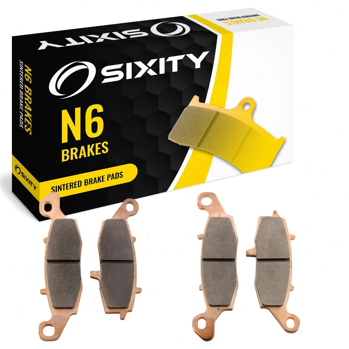 Sixity n6 front sintered brake pads compatible with suzuki gsf600s bandit sy sk1 sk2 sk3 2000-2003 complete set