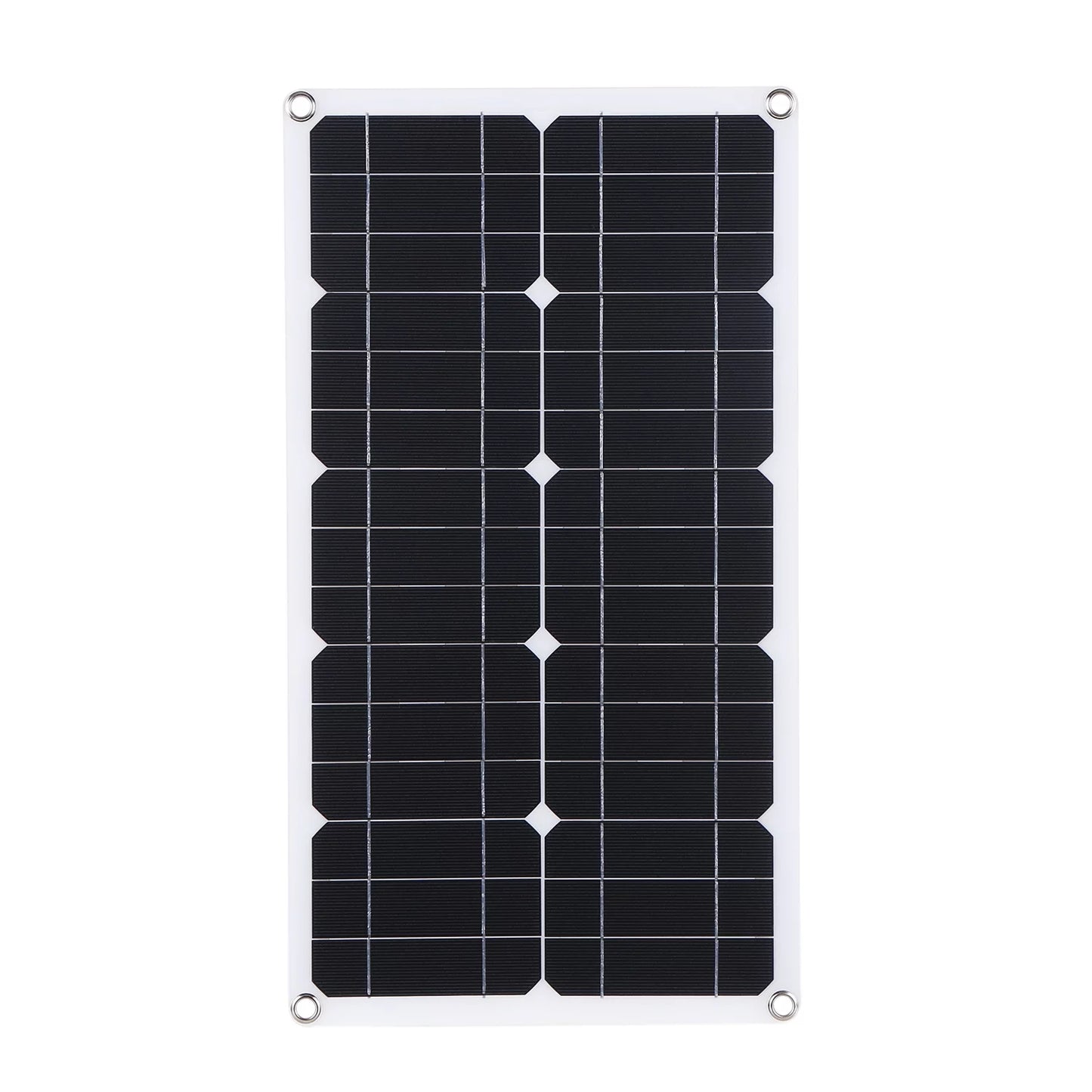 Radirus 50w d c 9v/18v flexible solar panel kit - 30a l-ed display controller, usb/type c interface, car charger - reliable solar power for home