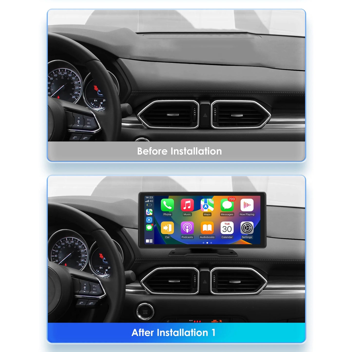 Android auto wireless apple carplay 360° adjustable 10.26 inch touchscreen car radio stereo head unit bluetooth gps navigation player with backup camera