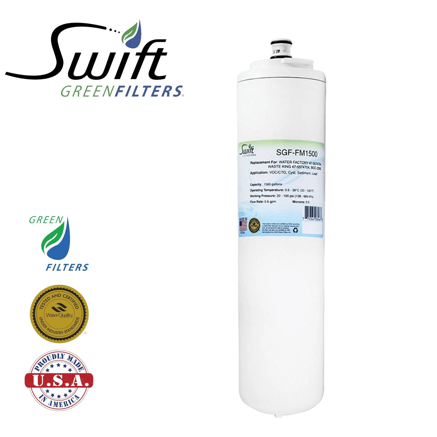 Swift green's sgf-fm1500 oem replacement for 3m water factory 47-5574704