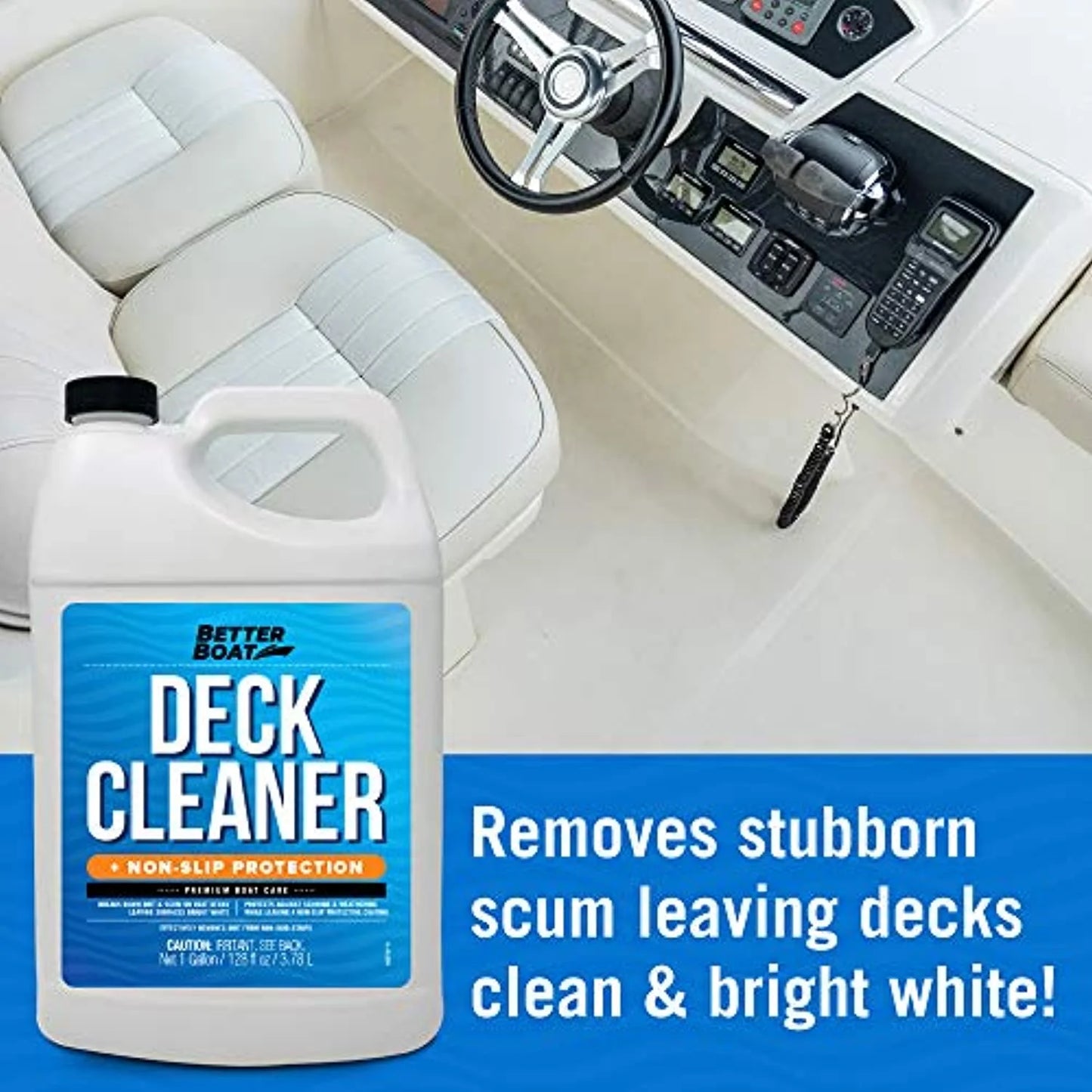 Boat non skid cleaner deck cleaner for boat wash soap marine grade fiberglass aluminum boat cleaner to clean anti stick surface, plastic, vinyl composite floor & hull sealant cleaning supplies gallon