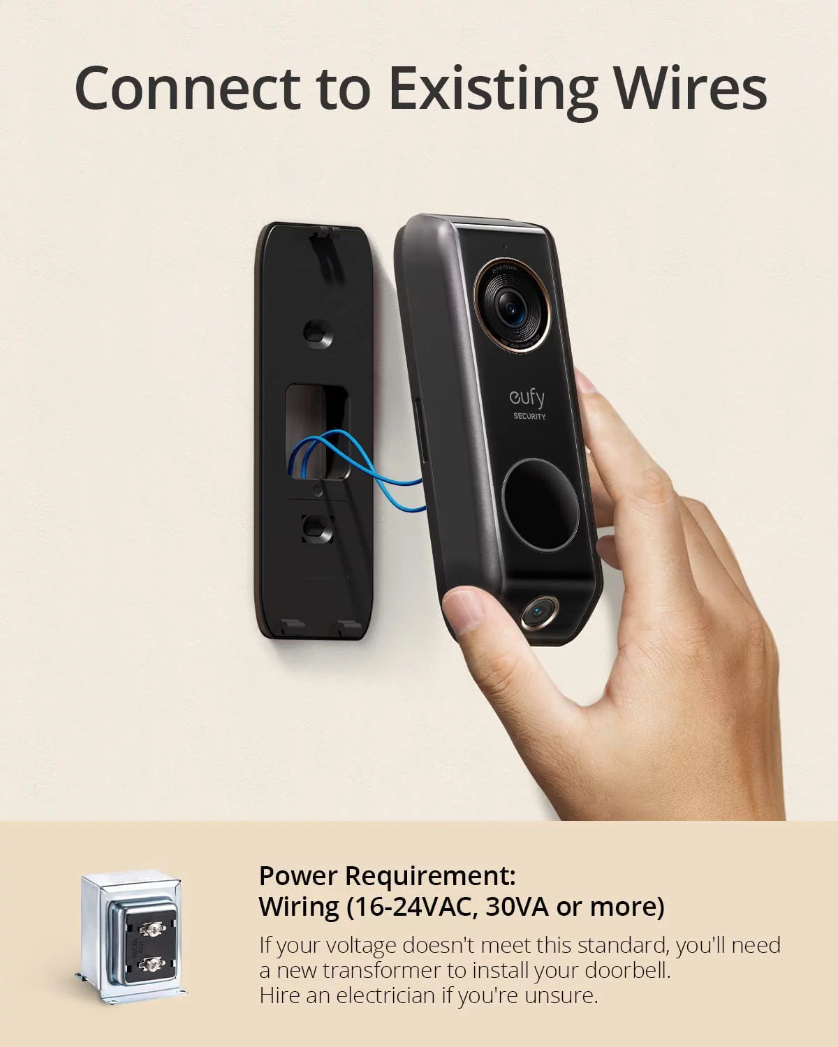 Anker eufy security video doorbell (wired) with chime,2k dual camera ,delivery guard