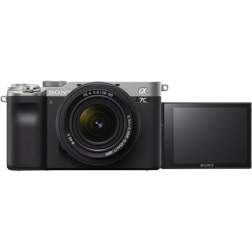 Sony a7c mirrorless camera with 28-60mm lens (silver) - ilce7cl/s