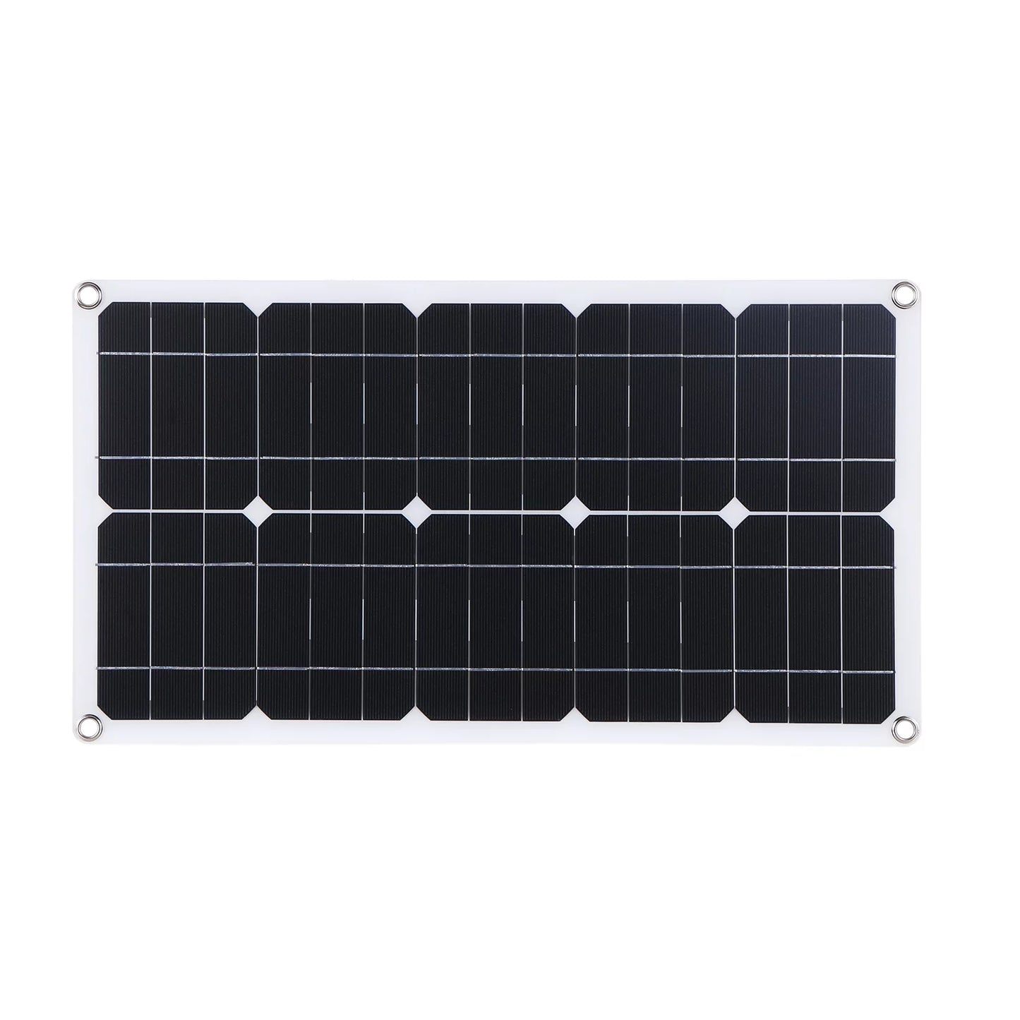 Radirus 50w d c 9v/18v flexible solar panel kit - 30a l-ed display controller, usb/type c interface, car charger - reliable solar power for home