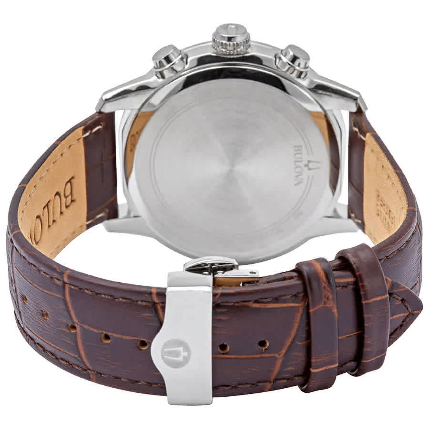 Bulova sutton brown leather chronograph mens watch 96b311