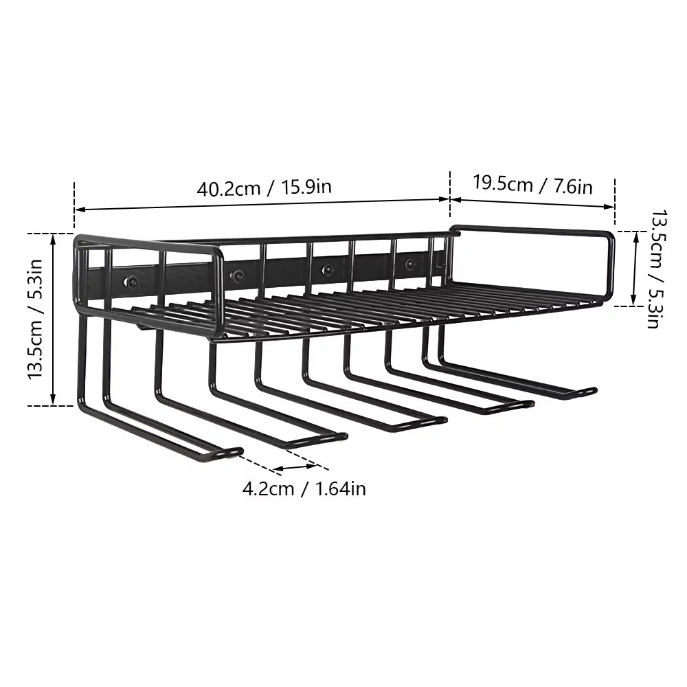 Power tool organizer, wall mounted drill storage rack for handheld & power tools, heavy duty compact steel power tool holder