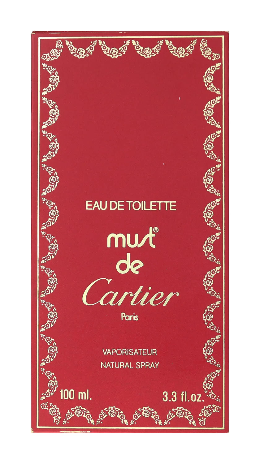 Cartier must de cartier eau de toilette spray 3.3oz/100ml in box (vintage)