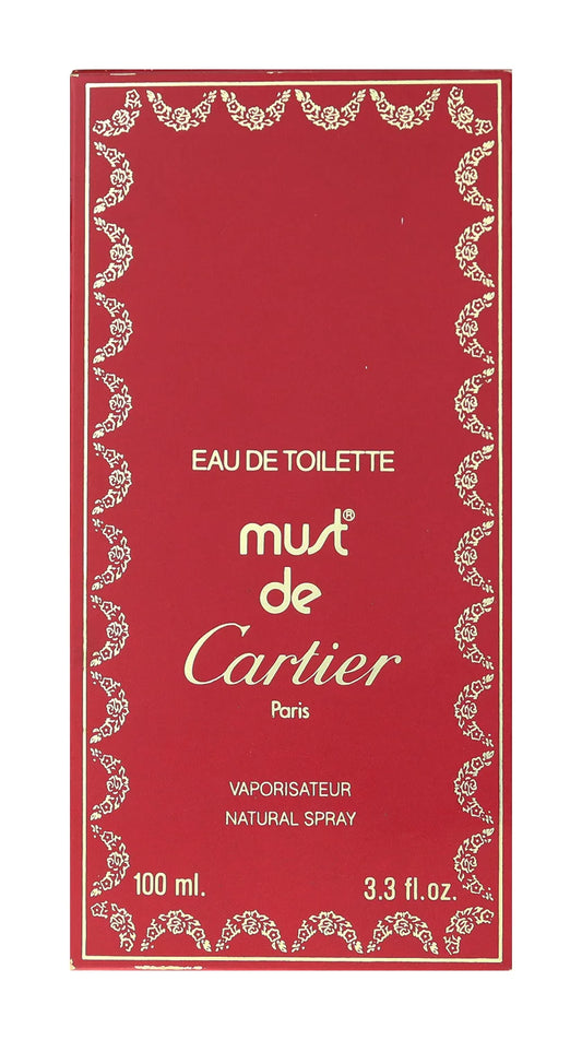 Cartier must de cartier eau de toilette spray 3.3oz/100ml in box (vintage)