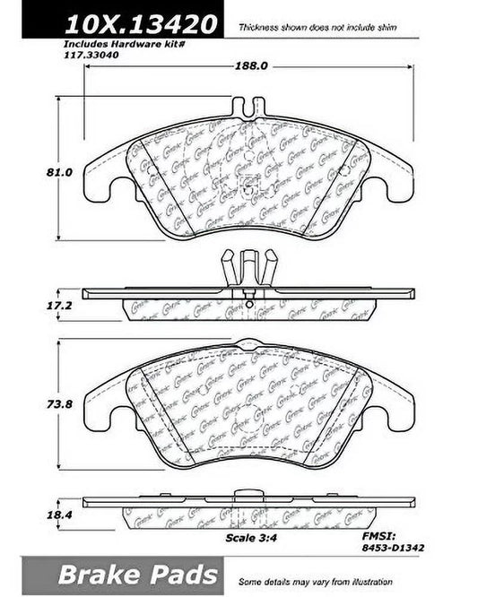 Centric parts disc brake pad p/n:100.13420