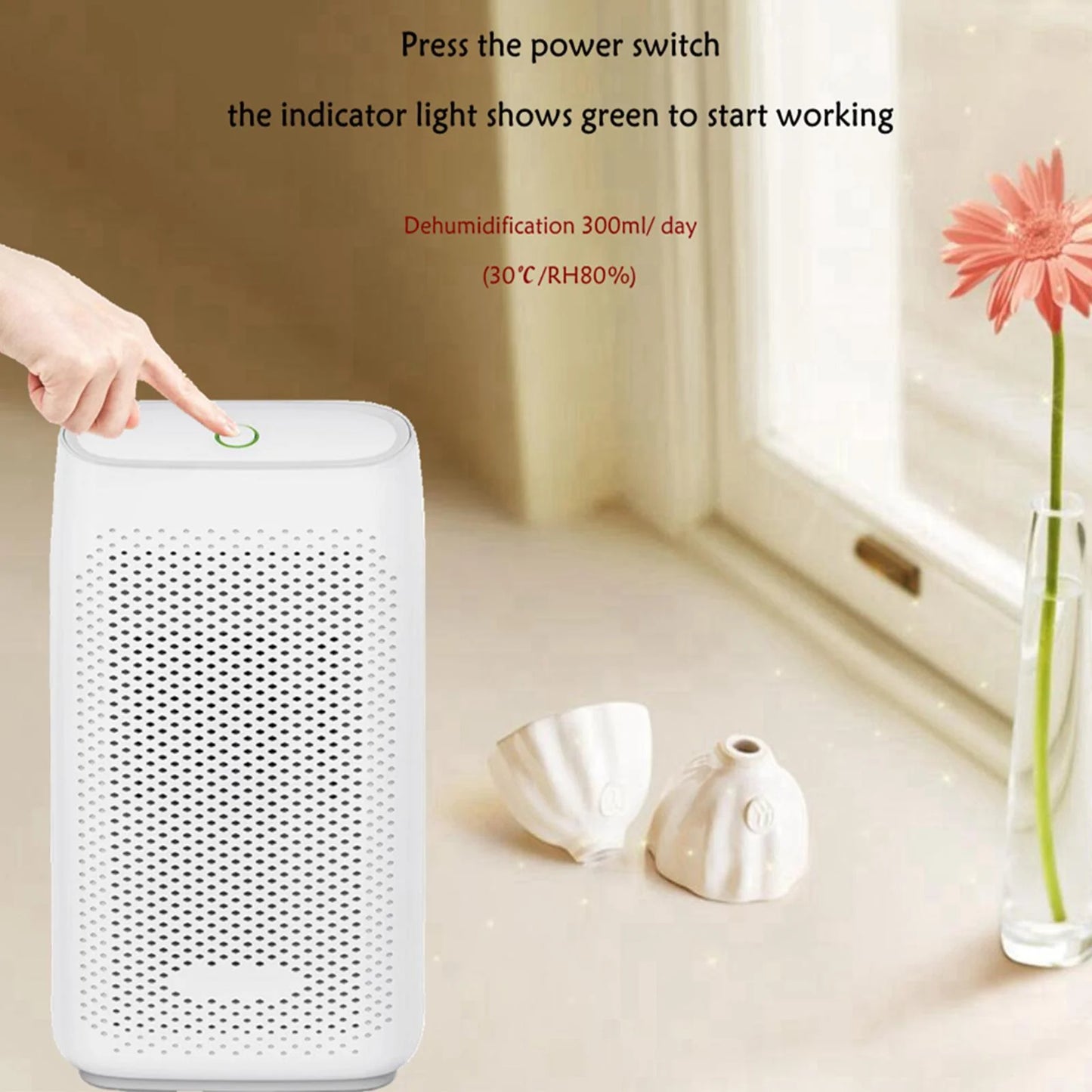 Semiconductor dehumidifier 700ml for home energy saving moisture absorbing convenient powerful auto shut home, bathroom compact