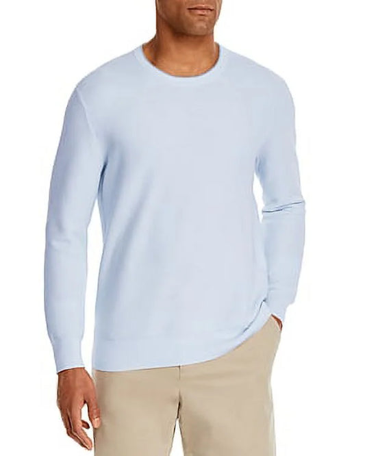 Bloomingdale's cloud blue tipped textured crewneck sweater, us x-large