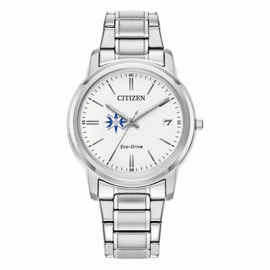 Women's citizen watch  silver moravian greyhounds eco-drive white dial stainless steel watch